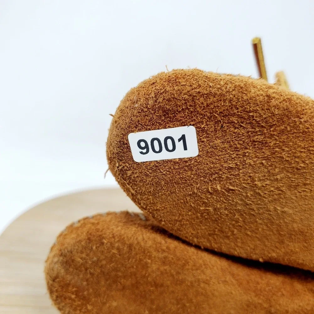 Minnetonka Softsole Bootie Kids 8 Brown Suede Fringe Minimalist Mocassin Shoes